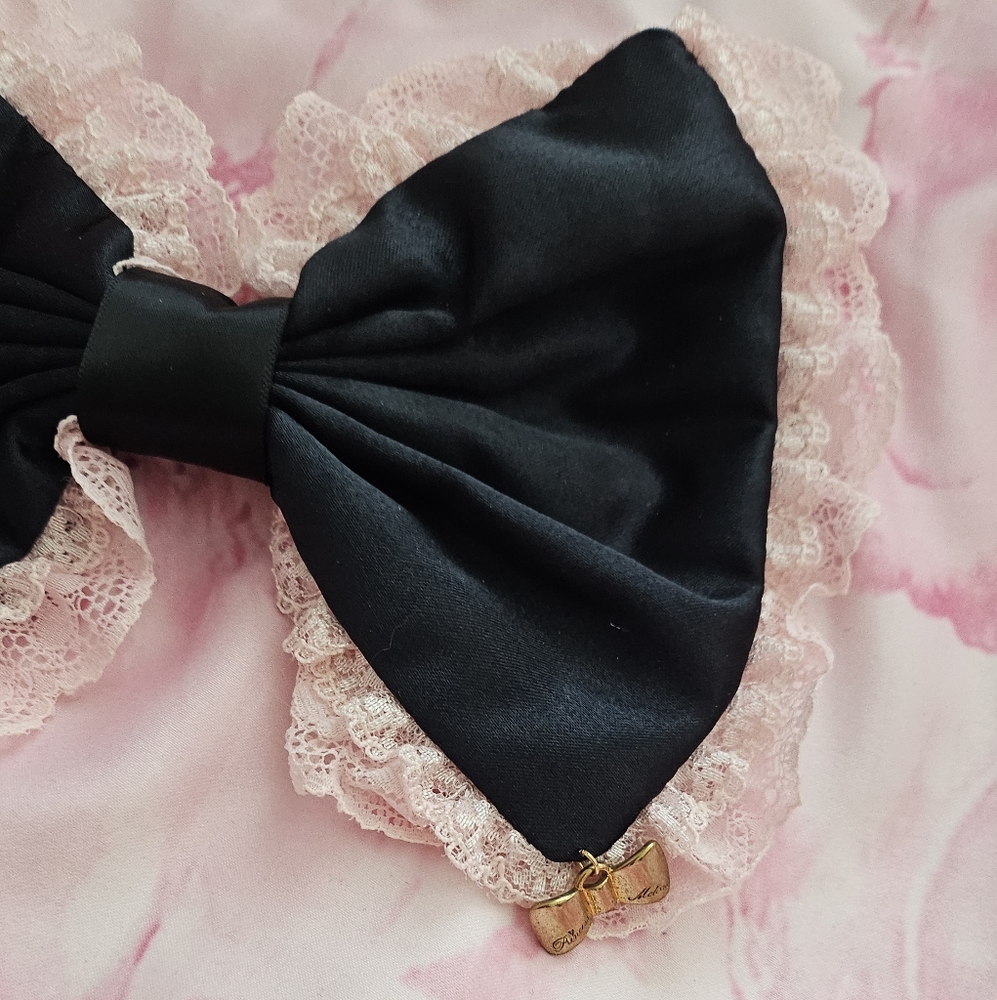 Ma*rs Princess Melody Agejo Gyaru Sweet Lolita Oversized Pink And Black Barette - Picture 2 of 7